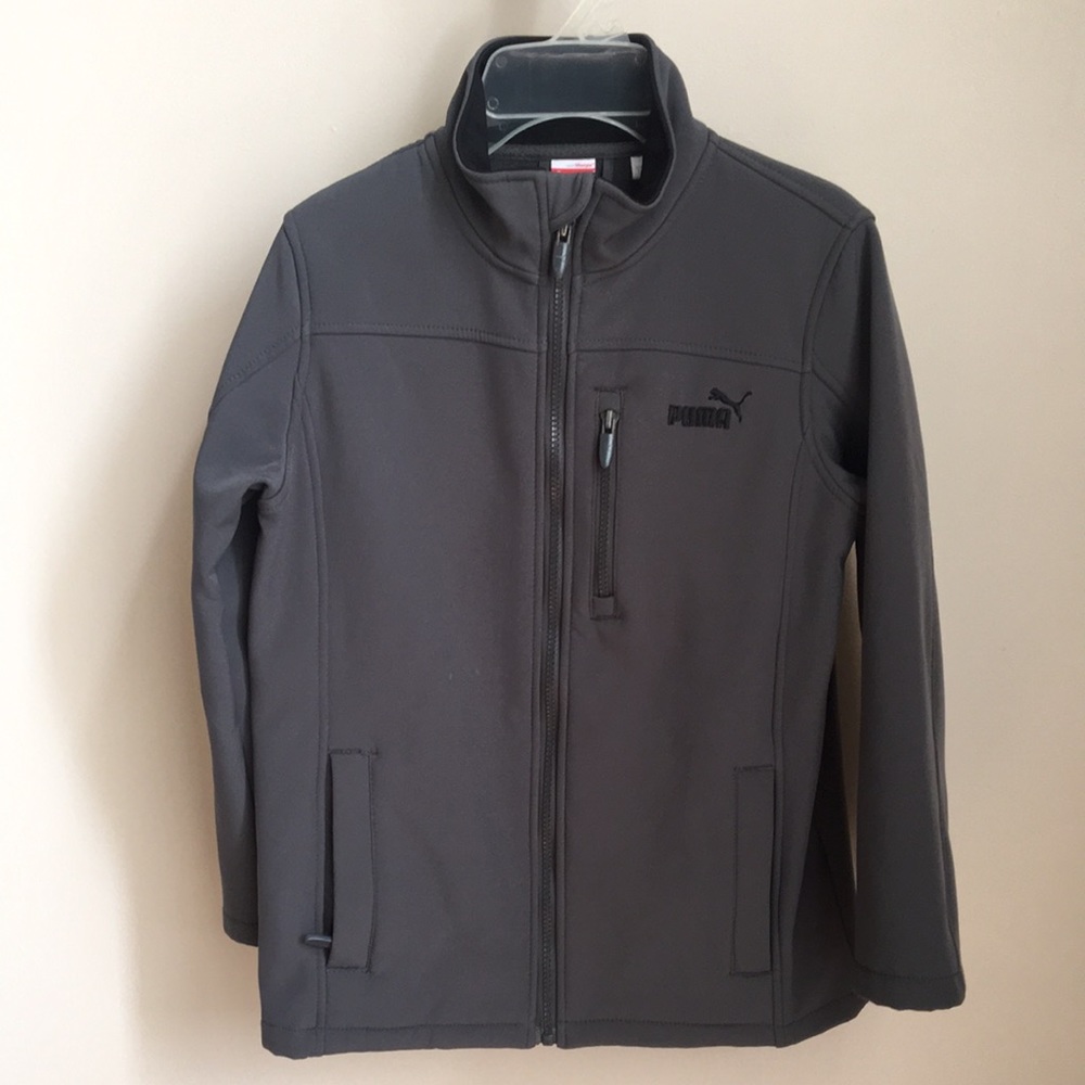 Puma zip up gray jacket